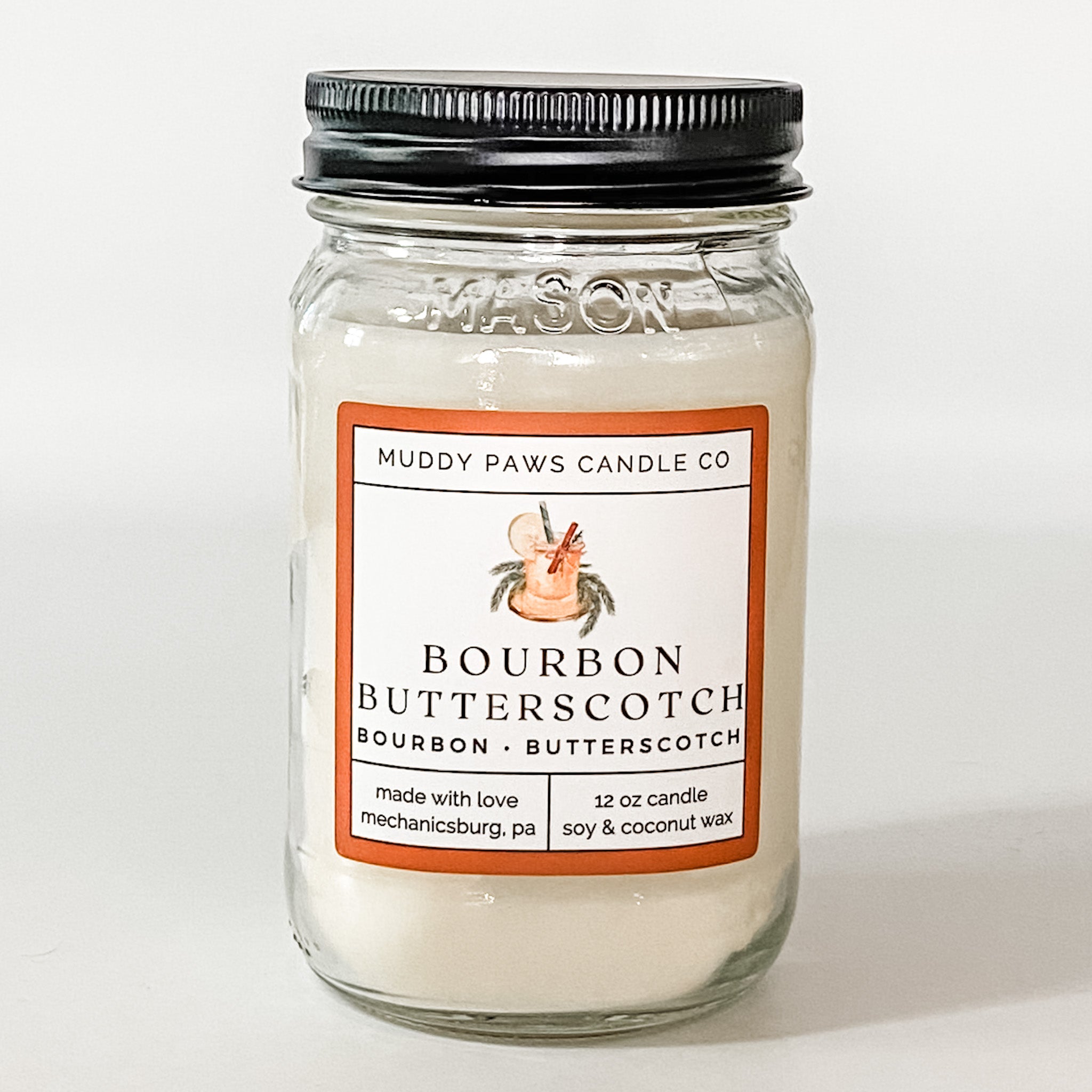 Winter Holiday 12 oz Mason Jar Candle