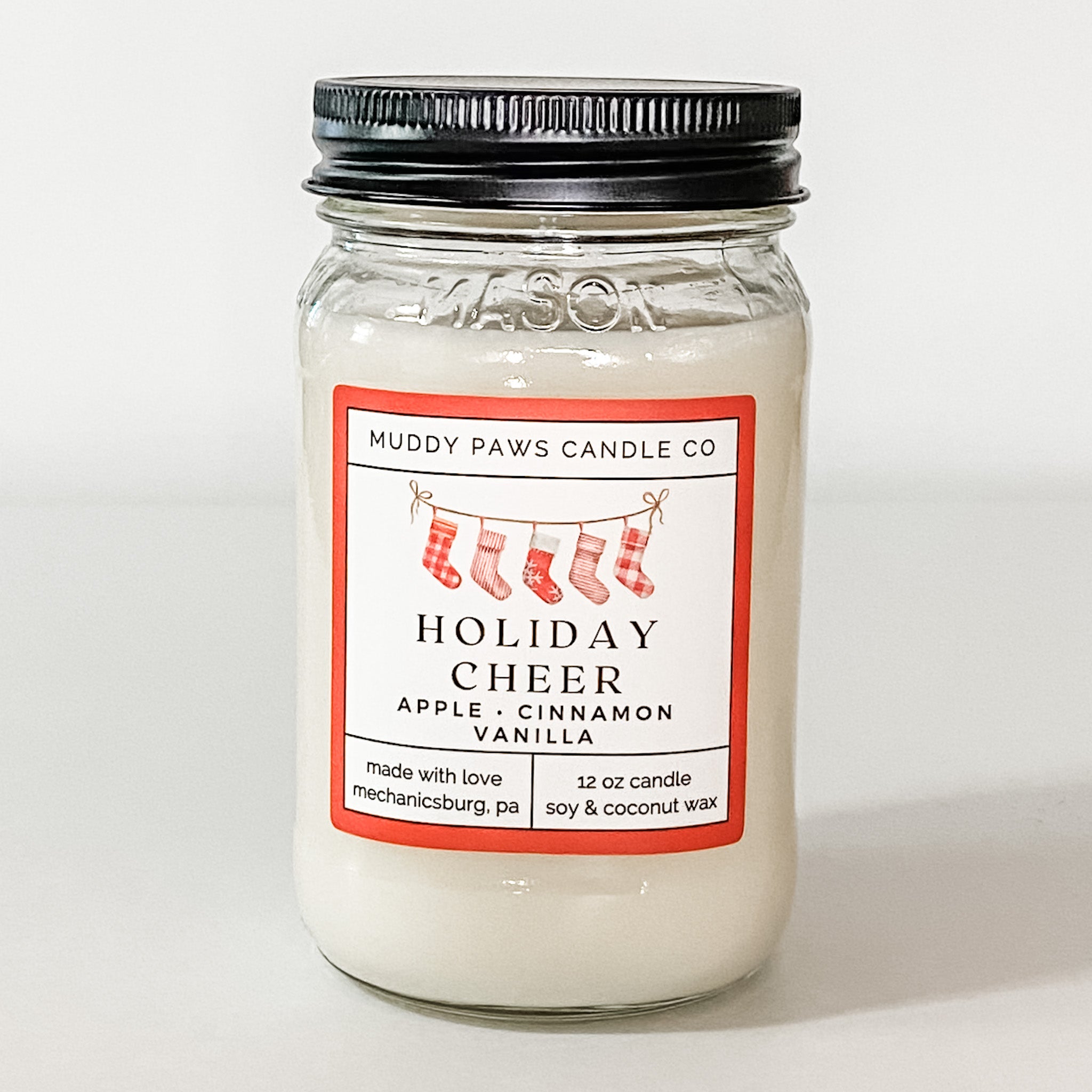 Winter Holiday 12 oz Mason Jar Candle