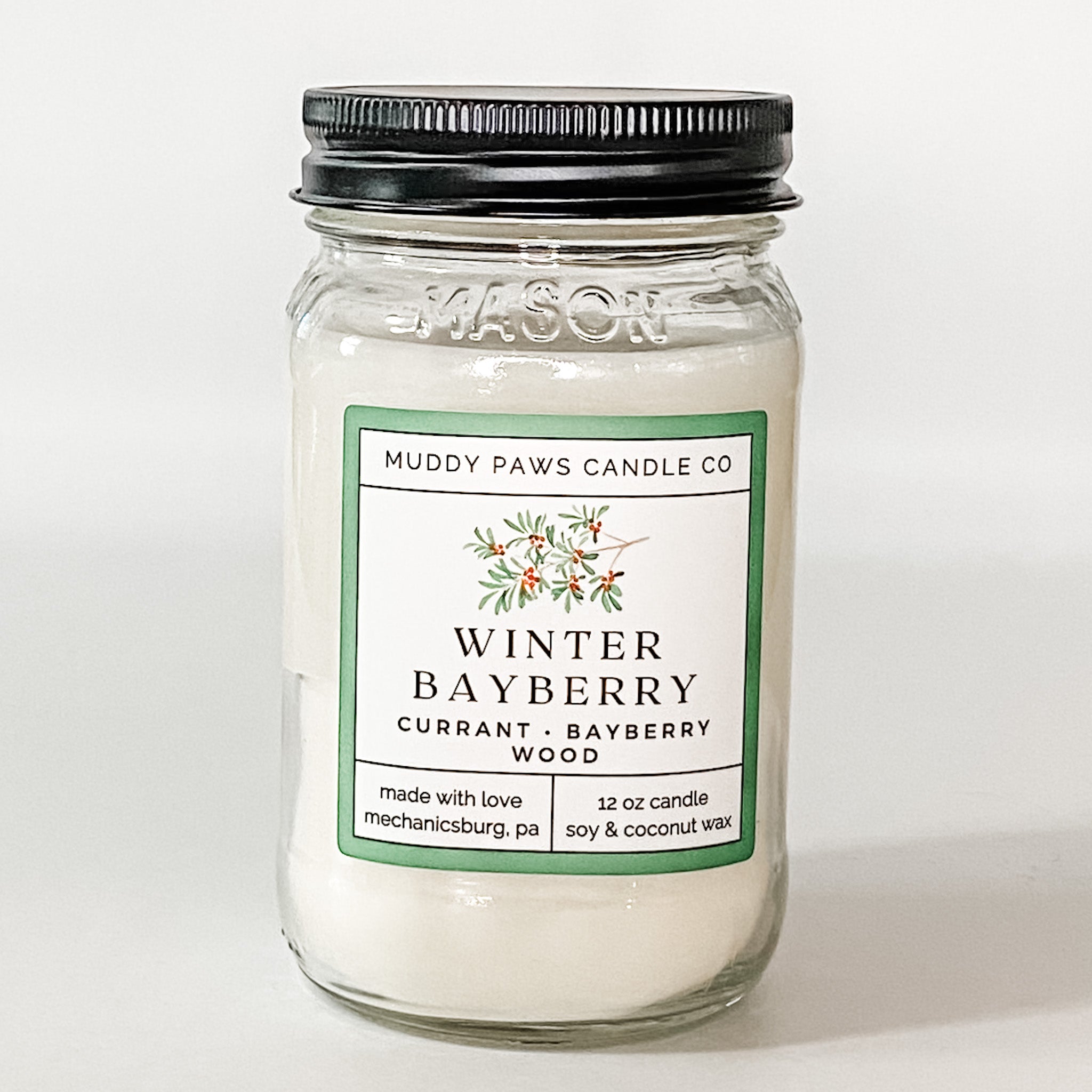 Winter Holiday 12 oz Mason Jar Candle